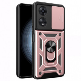 Coverup Armor Ring Kickstand Back Cover met Camera Shield - OPPO A58 Hoesje - Rose Gold