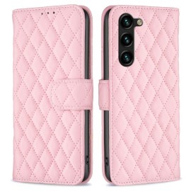 BINFEN Rhombus Book Case - Samsung Galaxy S25 Plus / S24 Plus Hoesje - Pink