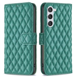 BINFEN Rhombus Book Case - Samsung Galaxy S25 / S24 Hoesje - Groen