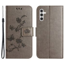 Coverup Bloemen & Vlinders Book Case - Samsung Galaxy S25 / S24 Hoesje - Taupe Grijs