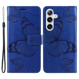 Coverup Vlinders Book Case - Samsung Galaxy S25 / S24 Hoesje - Blauw