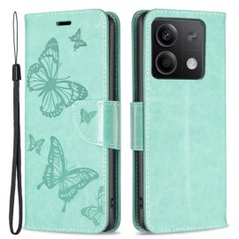 Coverup Vlinders Book Case - Xiaomi Redmi Note 13 5G Hoesje - Mintgroen