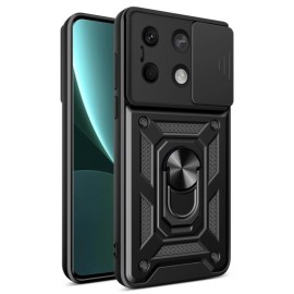 Coverup Armor Ring Kickstand Back Cover met Camera Shield - Xiaomi Redmi Note 13 5G Hoesje - Zwart