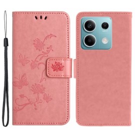 Coverup Bloemen & Vlinders Book Case - Xiaomi Redmi Note 13 Pro 5G / Poco X6 Hoesje - Pink