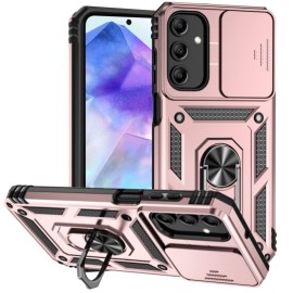 Coverup Armor Ring Kickstand Back Cover met Camera Shield - Samsung Galaxy A35 Hoesje - Rose Gold