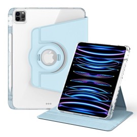 360° Rotating Folio Book Case met Wake/Sleep - iPad Air 11 (2024/2025) / Air (2020/2022) Hoesje - Lichtblauw