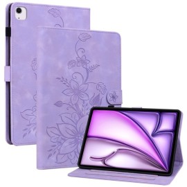 Bloemen Book Case met Wake/Sleep - iPad Air 13 (2024/2025) Hoesje - Paars