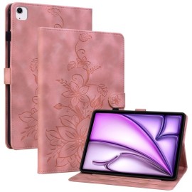 Bloemen Book Case met Wake/Sleep - iPad Air 13 (2024/2025) Hoesje - Roze