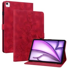 Bloemen Book Case met Wake/Sleep - iPad Air 11 (2024/2025) Hoesje - Rood