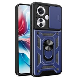 Coverup Armor Ring Kickstand Back Cover met Camera Shield - OPPO Reno11 F 5G Hoesje - Blauw