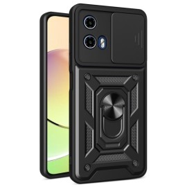 Coverup Armor Ring Kickstand Back Cover met Camera Shield - Motorola Moto G04(s) / G24 (Power) / E14 Hoesje - Zwart