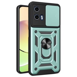 Coverup Armor Ring Kickstand Back Cover met Camera Shield - Motorola Moto G04(s) / G24 (Power) / E14 Hoesje - Mintgroen