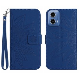 Coverup Zonnebloem Book Case met Koord - Motorola Moto G85 Hoesje - Blauw