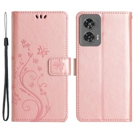 Coverup Bloemen & Vlinders Book Case - Motorola Edge 50 Fusion Hoesje - Rose Gold