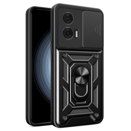 Coverup Armor Ring Kickstand Back Cover met Camera Shield - Motorola Edge 50 Fusion Hoesje - Zwart