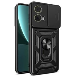 Coverup Armor Ring Kickstand Back Cover met Camera Shield - Motorola Moto G85 Hoesje - Zwart