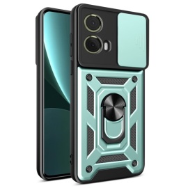 Coverup Armor Ring Kickstand Back Cover met Camera Shield - Motorola Moto G85 Hoesje - Mintgroen