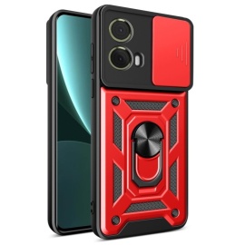 Coverup Armor Ring Kickstand Back Cover met Camera Shield - Motorola Moto G85 Hoesje - Rood