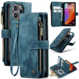 CaseMe C30 Book Case met Portemonnee - iPhone 16 Pro Hoesje - Blauw