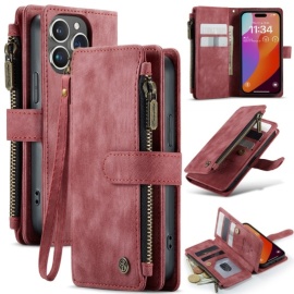 CaseMe C30 Book Case met Portemonnee - iPhone 16 Pro Hoesje - Roze