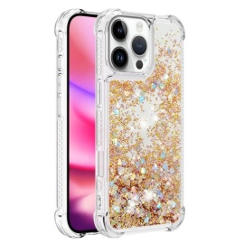 Coverup Liquid Glitter Back Cover - iPhone 16 Pro Hoesje - Goud