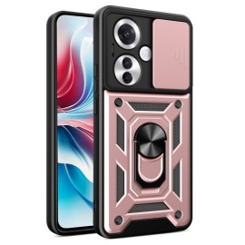 Coverup Armor Ring Kickstand Back Cover met Camera Shield - OPPO Reno11 F 5G Hoesje - Rose Gold