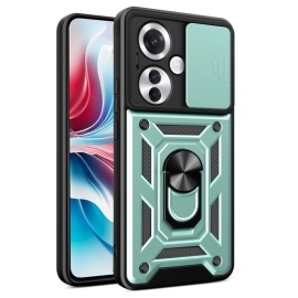 Coverup Armor Ring Kickstand Back Cover met Camera Shield - OPPO Reno11 F 5G Hoesje - Mintgroen