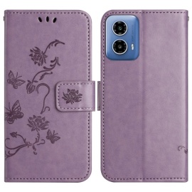 Coverup Bloemen & Vlinders Book Case - Motorola Moto G35 Hoesje - Lila