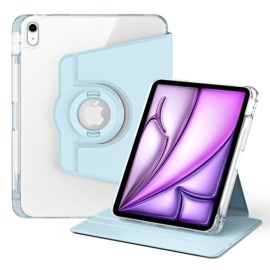 360° Rotating Folio Book Case met Wake/Sleep - iPad Air 13 (2024/2025) Hoesje - Lichtblauw