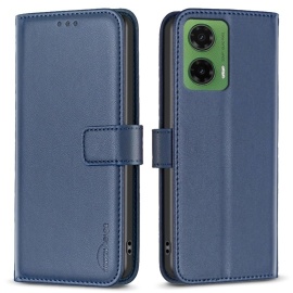 BINFEN Book Case - Motorola Moto G35 Hoesje - Blauw