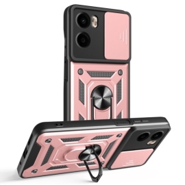 Coverup Armor Ring Kickstand Back Cover met Camera Shield - Motorola Moto G05 / E15 Hoesje - Rose Gold