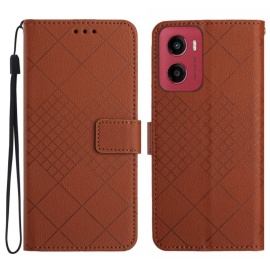 Coverup Rhombus Book Case - Motorola Moto G05 / E15 Hoesje - Bruin