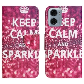 Coverup Book Case - Motorola Moto G05 / E15 Hoesje - Keep Calm and Sparkle