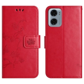 Coverup Bloemen & Vlinders Book Case - Motorola Moto G05 / E15 Hoesje - Rood