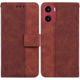 Coverup Geometric Book Case - Motorola Moto G05 / E15 Hoesje - Bruin