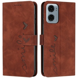 Coverup Smile Book Case - Motorola Moto G05 / E15 Hoesje - Bruin