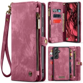 CaseMe 008 2-in-1 Book Case & Back Cover met Portemonnee - Samsung Galaxy S25 Plus Hoesje - Roze