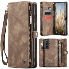 CaseMe 008 2-in-1 Book Case & Back Cover met Portemonnee - Samsung Galaxy S25 Plus Hoesje - Bruin