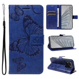 Coverup Vlinders Book Case - Xiaomi Redmi Note 14 4G Hoesje - Blauw