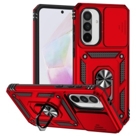 Coverup Armor Ring Kickstand Back Cover met Camera Shield - Samsung Galaxy A36 / A56 Hoesje - Rood