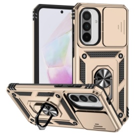 Coverup Armor Ring Kickstand Back Cover met Camera Shield - Samsung Galaxy A36 / A56 Hoesje - Goud