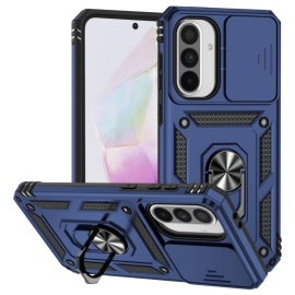 Coverup Armor Ring Kickstand Back Cover met Camera Shield - Samsung Galaxy A36 / A56 Hoesje - Blauw