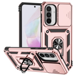 Coverup Armor Ring Kickstand Back Cover met Camera Shield - Samsung Galaxy A36 / A56 Hoesje - Rose Gold