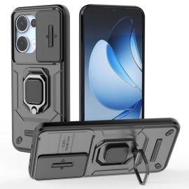 Coverup Ring Kickstand Back Cover met Camera Shield - OPPO Reno13 5G Hoesje - Zwart