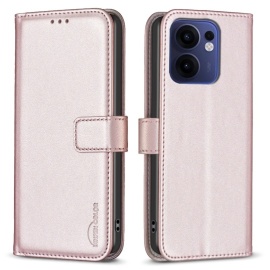 BINFEN Book Case - OPPO Reno13 F / FS 5G Hoesje - Rose Gold