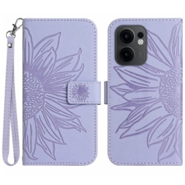 Coverup Zonnebloem Book Case met Koord - OPPO Reno13 F / FS 5G Hoesje - Lavendel