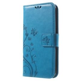 Coverup Bloemen & Vlinders Book Case - Samsung Galaxy S6 Edge Hoesje - Blauw