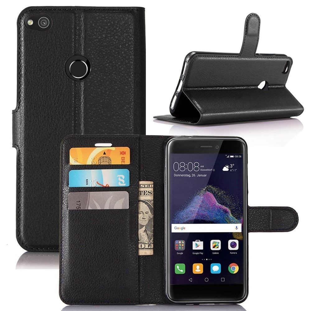 Book Case - Huawei P8 Lite - Zwart | GSM-Hoesjes.be