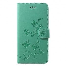 Coverup Bloemen & Vlinders Book Case - Huawei P20 Hoesje - Mintgroen