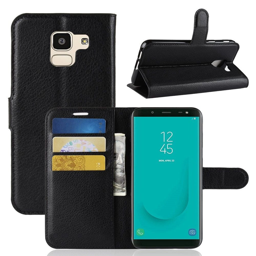 Daar Kennis maken Helm Book Case - Samsung Galaxy J6 (2018) Hoesje - Zwart | GSM-Hoesjes.be